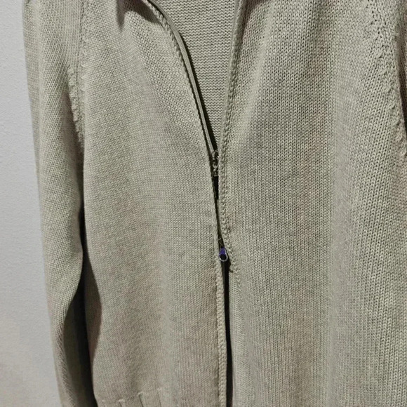 Common Threads NWOT Full Zip Large Sweater Heavy Thick Knitted Heather Gray - Picture 4 of 7